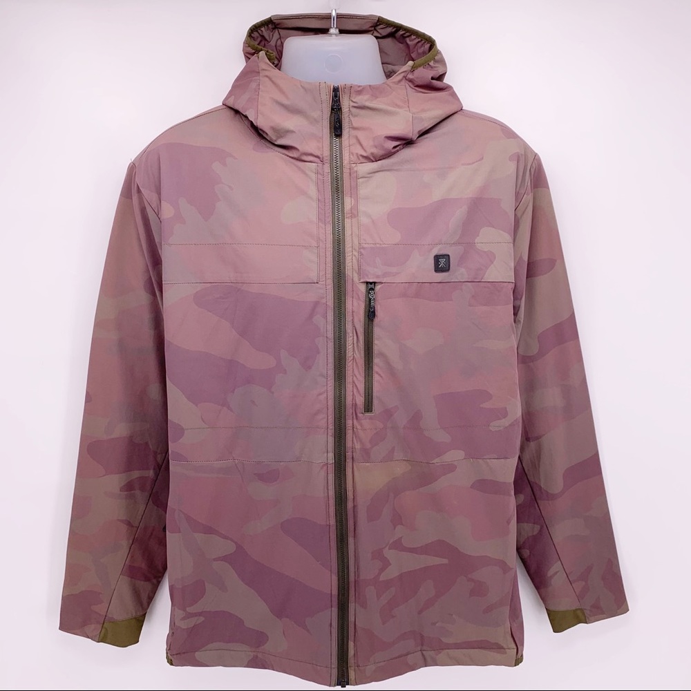 Roark Primaloft Ultra Lightweight Packable Water-Resistant Camo Hooded Jacket XL